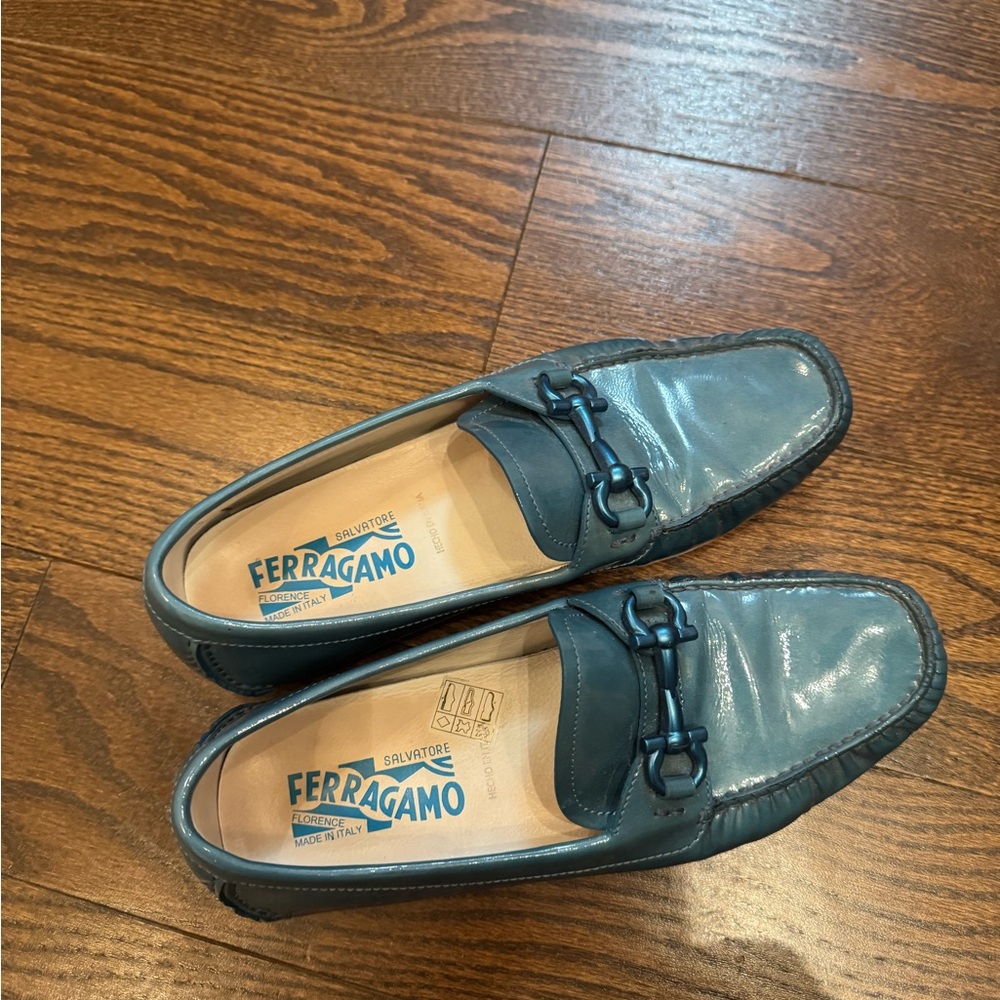 Salvatore Ferragamo Womens Blue Loafers